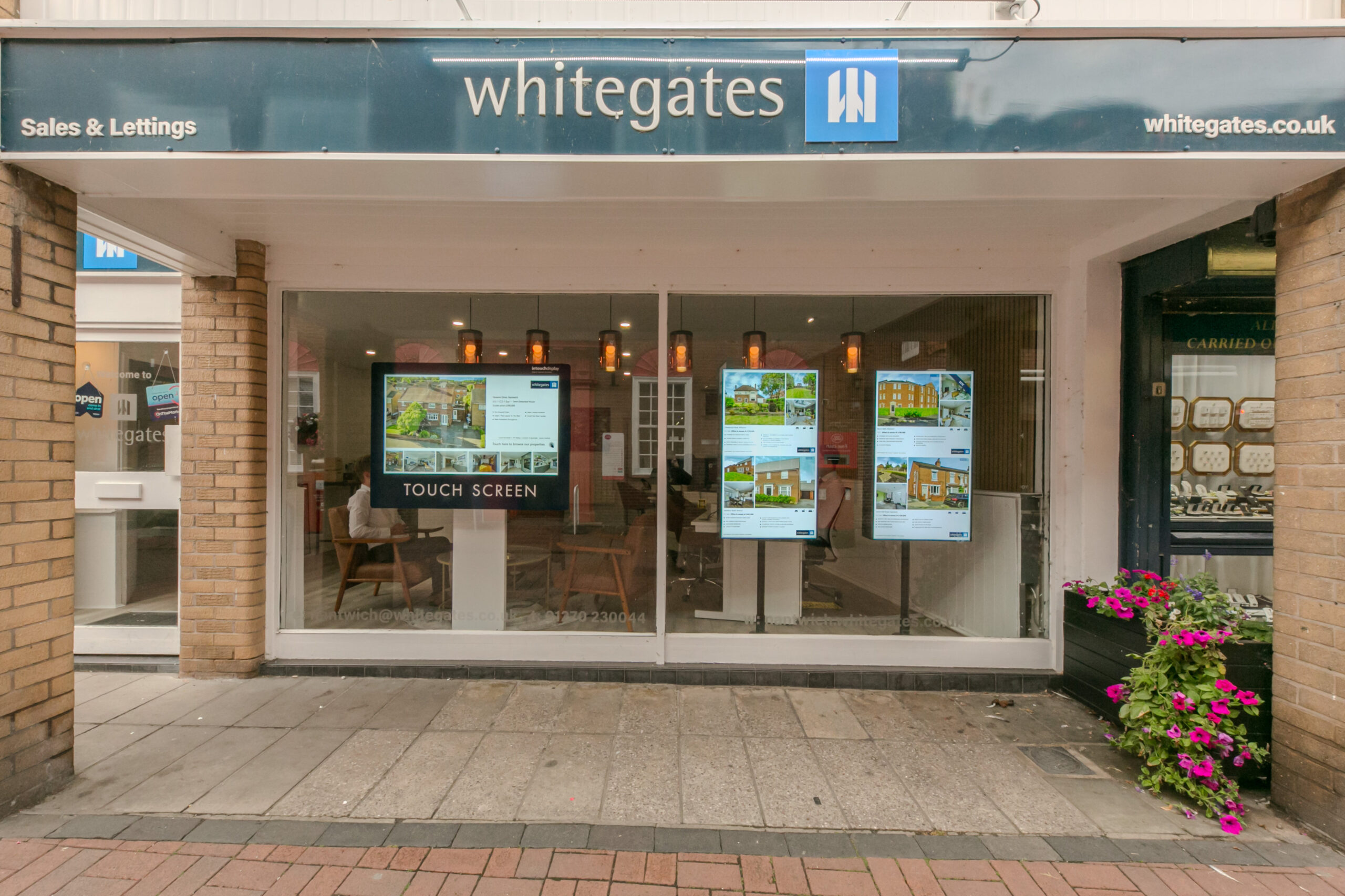 Exterior view of Whitegates Nantwich estate agent office.