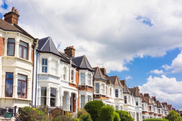 Row of traditional Victorian terraced houses in the UK, representing rental and buy-to-let investment opportunities in Leeds and Birmingham.
